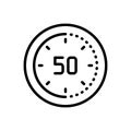 Black line icon for Minute, clock and deadline