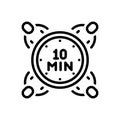 Black line icon for Minutes, employee and discussion