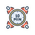 Color illustration icon for Minutes, meeting and employee Royalty Free Stock Photo