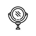 Black line icon for Mirror, glass and design Royalty Free Stock Photo