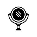 Black solid icon for Mirror, darpan and glass Royalty Free Stock Photo