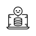 Black line icon for Missing, data and folder Royalty Free Stock Photo