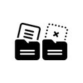 Black solid icon for Missing Data, missing and paper