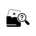 Black solid icon for Missing Data, missing and flder
