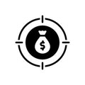 Black solid icon for Mission, money and goal Royalty Free Stock Photo