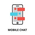 Icon of mobile chat concept, vector illustration