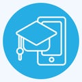 Icon Mobile Learning. related to Education symbol. blue eyes style. simple design editable. simple illustration Royalty Free Stock Photo