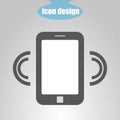 Icon Mobile Phone Caller on a gray background. Vector illustration