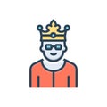 Color illustration icon for Moderator, mediator and ruler Royalty Free Stock Photo