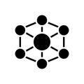 Black solid icon for Molecules, particle and element