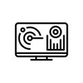Black line icon for Monitoring, automatic and upgrade