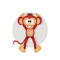 Icon of monkey for horoscope Chinese on white background