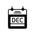 Black solid icon for Month, calendar and agenda Royalty Free Stock Photo
