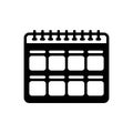 Black solid icon for Months, calendar and event Royalty Free Stock Photo