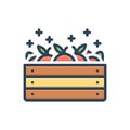 Color illustration icon for More, much and fruit