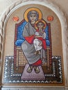 Icon mosaic for saint Mary with child Jesus