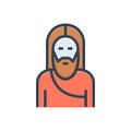 Color illustration icon for Moses, christian and god