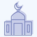 Icon Mosque. related to Ramadan symbol. two tone style. simple design editable. simple illustration Royalty Free Stock Photo