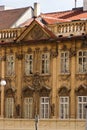 The facade of a beautiful building. Prague, Czech Republic Royalty Free Stock Photo