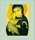 Icon of Mother Mary and Jesus my design