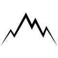 Icon mountain range hill peaks, mountainous terrain for tourism Royalty Free Stock Photo