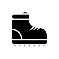 Icon mountain shoes in glyph style. vector illustration and editable stroke. Isolated on white background