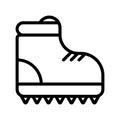 Icon mountain shoes in outline style. vector illustration and editable stroke. Isolated on white background