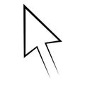 Icon mouse pointer, cursor vector arrow, computer point line arrowhead Royalty Free Stock Photo