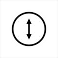 An icon with a multidirectional arrow in a circle on a white background.