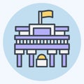 Icon Museo Del Prado. related to Spain symbol. color mate style. simple design editable. simple illustration