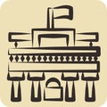 Icon Museo Del Prado. related to Spain symbol. hand drawn style. simple design editable. simple illustration