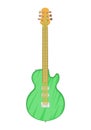 Icon of musical instrument, electric green guitar. Symbol, icon for web site, mobile applications, games