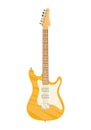 Icon of musical instrument, electric yellow guitar classical form. Symbol, icon for web site, mobile applications, games