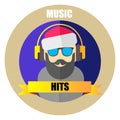 Icon of musical style. DJ hipster