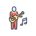 Color illustration icon for Musician, player and performer Royalty Free Stock Photo