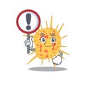 An icon of mycobacterium kansasii cartoon design style with a sign board Royalty Free Stock Photo