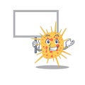 An icon of mycobacterium kansasii mascot design style bring a board Royalty Free Stock Photo