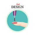 Icon nail design,beauty salon,manicure.Vector illustration on a