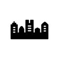 Black solid icon for Nashville, country and skyline