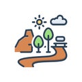 Color illustration icon for National Park, park and garth