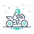 Mix icon for Necessity, travel and bike