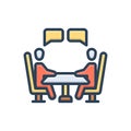 Color illustration icon for Negotiation, discussion and talk Royalty Free Stock Photo