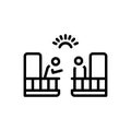 Black line icon for Neighbor, neighboring and acquaintance