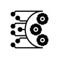 Black solid icon for Network Workflow, trading and community