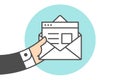 Icon of new open mail envelope