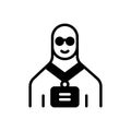 Black solid icon for Nickname, user and id card Royalty Free Stock Photo