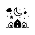 Black solid icon for Nights, dream and moon Royalty Free Stock Photo