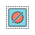 Color illustration icon for Nil, nothing and none