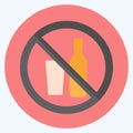 Icon No Drinks - Flat Style - Simple illustration Royalty Free Stock Photo