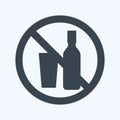 Icon No Drinks - Glyph Style - Simple illustration Royalty Free Stock Photo